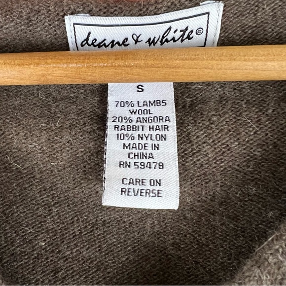 Lambswool Angora Hair Floral Paisley Natural Tones Button Down Cardigan Sweater - Picture 3 of 11